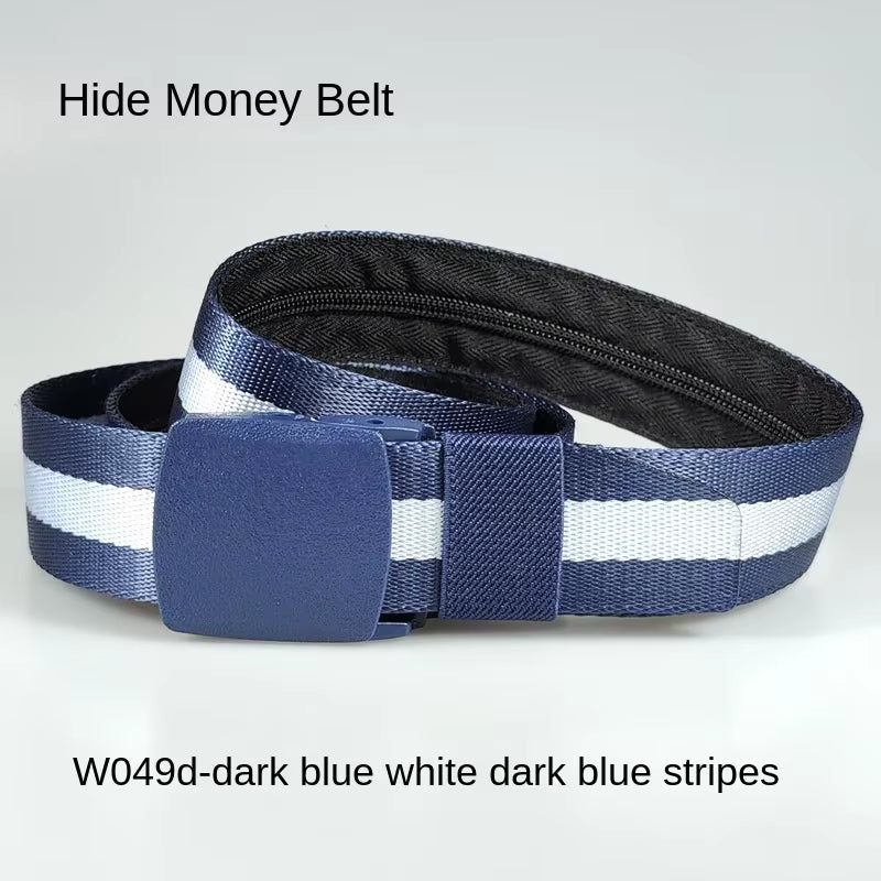 Travel Cash anti Theft Belt Waist Bag Women Portable Hidden Money Strap Belt Wallet Waist Pack Men Secret Hiding Zipper Belt