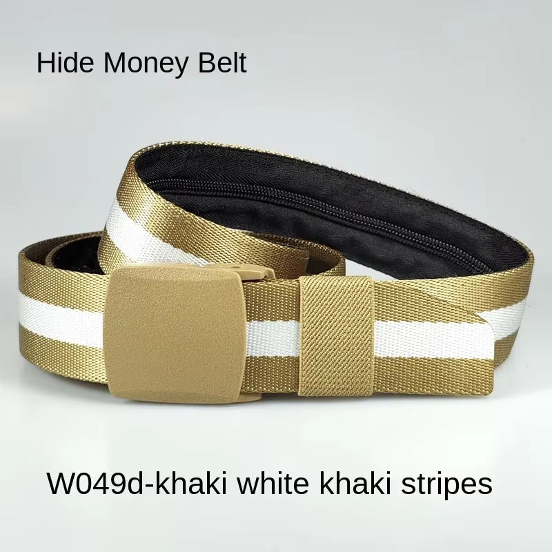 Travel Cash anti Theft Belt Waist Bag Women Portable Hidden Money Strap Belt Wallet Waist Pack Men Secret Hiding Zipper Belt