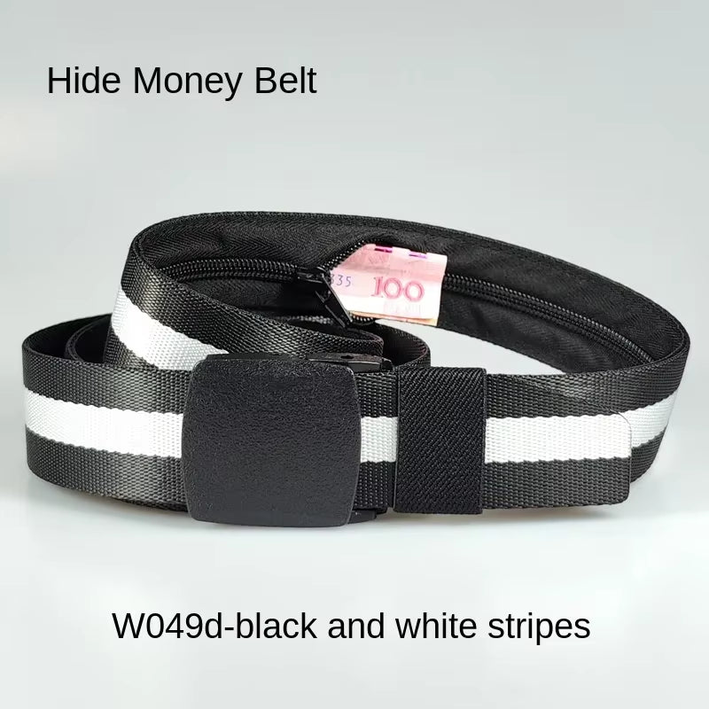 Travel Cash anti Theft Belt Waist Bag Women Portable Hidden Money Strap Belt Wallet Waist Pack Men Secret Hiding Zipper Belt