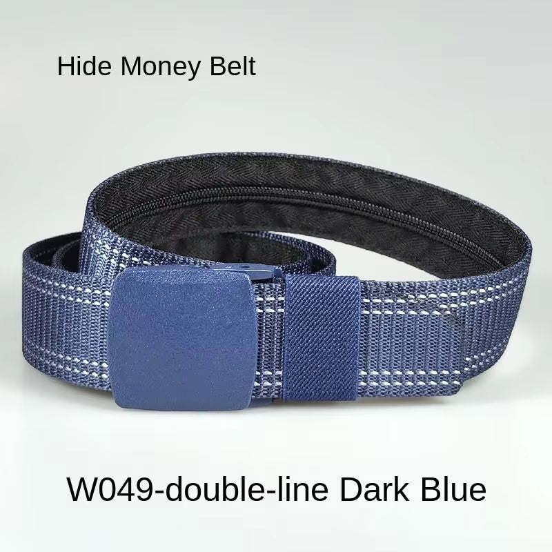 Travel Cash anti Theft Belt Waist Bag Women Portable Hidden Money Strap Belt Wallet Waist Pack Men Secret Hiding Zipper Belt