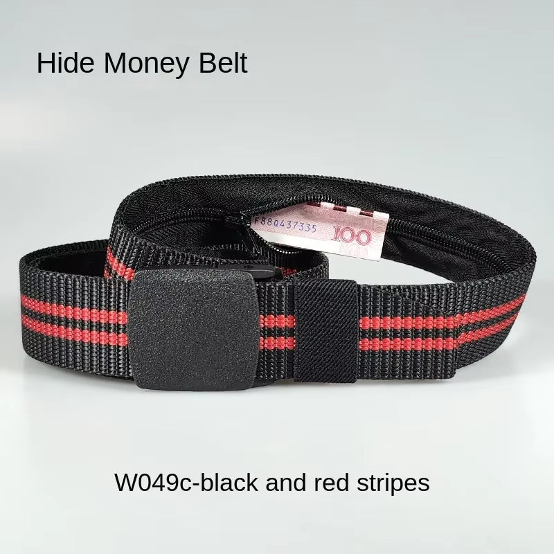 Travel Cash anti Theft Belt Waist Bag Women Portable Hidden Money Strap Belt Wallet Waist Pack Men Secret Hiding Zipper Belt