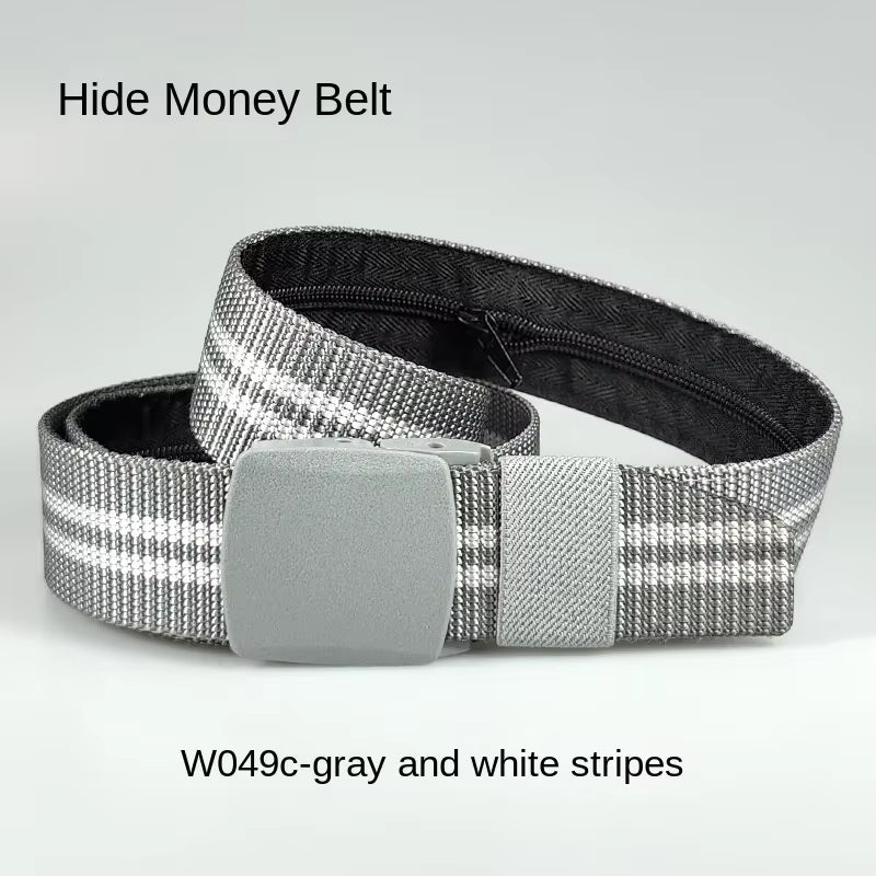 Travel Cash anti Theft Belt Waist Bag Women Portable Hidden Money Strap Belt Wallet Waist Pack Men Secret Hiding Zipper Belt