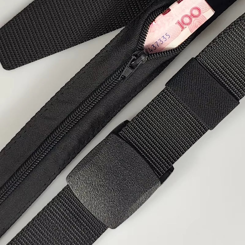 Travel Cash anti Theft Belt Waist Bag Women Portable Hidden Money Strap Belt Wallet Waist Pack Men Secret Hiding Zipper Belt