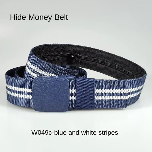 Travel Cash anti Theft Belt Waist Bag Women Portable Hidden Money Strap Belt Wallet Waist Pack Men Secret Hiding Zipper Belt