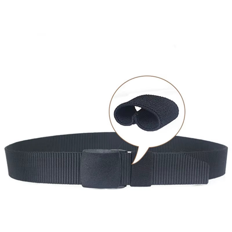Men Outdoor Travel Multi-Functional Nylon Canvas Belt Zipper Purse Hiding Money Tactical Belt Anti-Theft