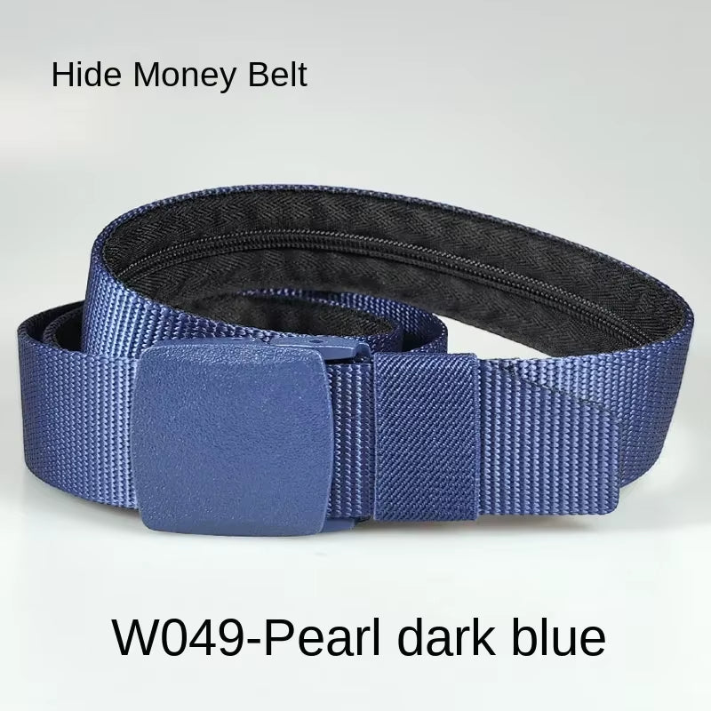 Travel Cash anti Theft Belt Waist Bag Women Portable Hidden Money Strap Belt Wallet Waist Pack Men Secret Hiding Zipper Belt